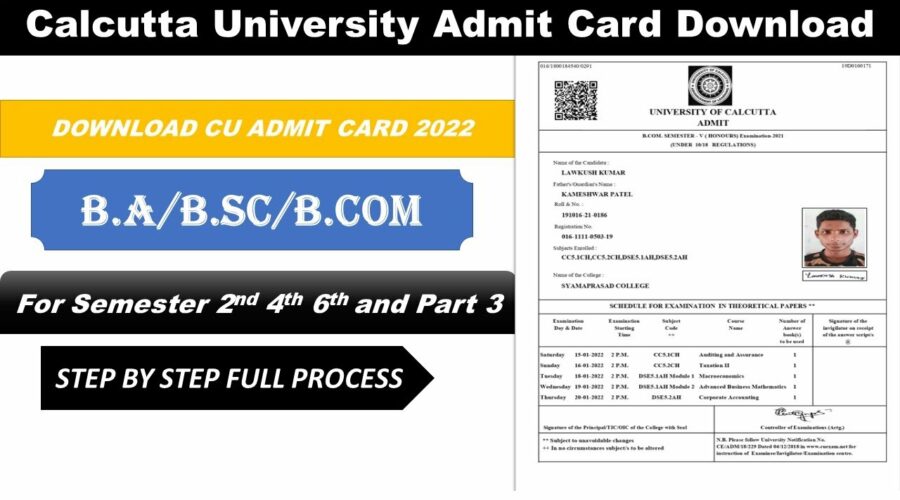 Calcutta University Admit Card